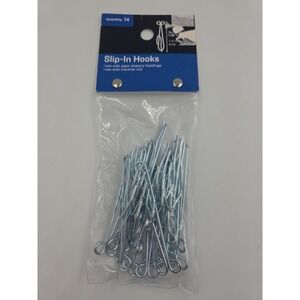 Bed Bath & Beyond Pack of 14 Curtain Slip-In Hooks/Traverse Rod 3" w/1" Drop NOB